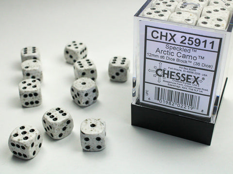 (36ct) Speckled: Arctic Camo 12mm D6 Dice Block - (CHX25911)