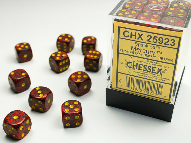 Speckled Mercury 12mm D6 Dice Block (36ct) - CHX25923