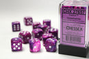 36 12mm Violet w/White Festive D6 Dice - CHX27857