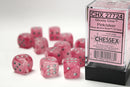 Chessex 16mm d6 Dice Set: Ghostly Glow - Pink/Silver - CHX 27724 (12ct)