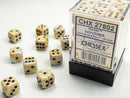 Marble Ivory/Black 12mm d6 Dice Block (36ct)- CHX27802