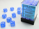 36 Blue /white Frosted 12mm D6 Dice Block - CHX27806