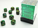 36 Jade w/gold Scarab 12mm D6 Dice Block - CHX27815