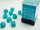 Chessex 12mm d6 Dice Set: Cirrus - Aqua/Silver - CHX27865 (36ct)
