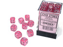 36 12mm Pink/Silver Borealis D6 Dice Set - CHX27984