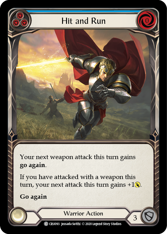 Hit and Run (Blue) [CRU093] (Crucible of War) 1st Edition Rainbow Foil