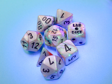 Chessex Sea Shell w/Black Luminary Polyhedral 7-Die Set