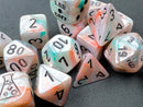 Chessex Sea Shell w/Black Luminary Polyhedral 7-Die Set