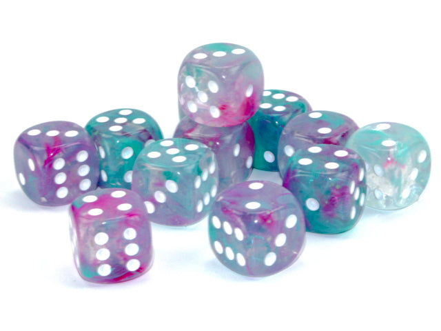 Chessex 16mm d6 Dice Set: Nebula - Wisteria/white - CHX 27745 (12ct)