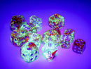 36Ct Nebula D6 Dice Set Red/Silver Luminary (CHX27954)