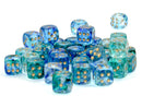 36Ct Nebula D6 Dice Set Oceanic/Gold Luminary (CHX27956)