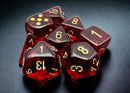 Chessex "Translucent Crimson/Gold" Lab Dice 7-Dice Set (CHX30058)