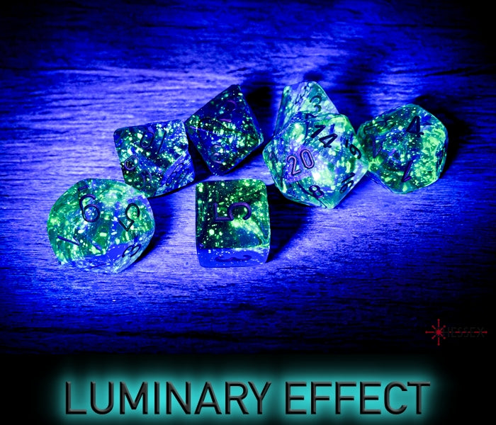 Chessex - Nebula Oceanic/gold Luminary Polyhedral 7-Dice Set (CHX27556)
