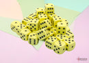 Chessex 12mm d6 Dice Set: Opaque - Pastel Yellow/Black - CHX 25862 (36)