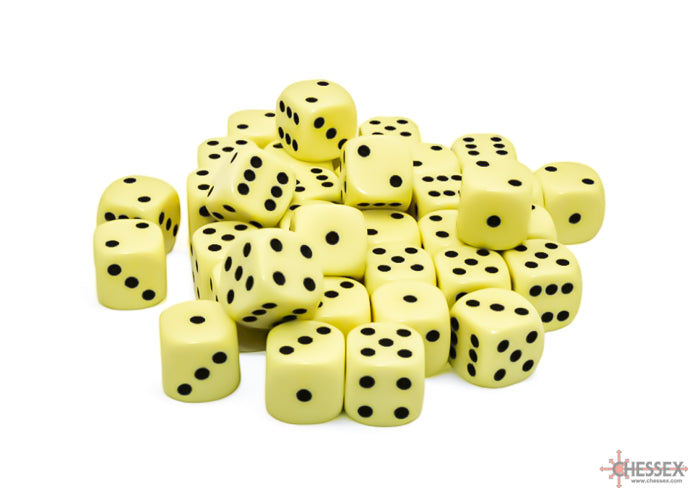 Chessex 12mm d6 Dice Set: Opaque - Pastel Yellow/Black - CHX 25862 (36)