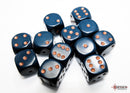 Chessex 16mm d6 Dice Set: Opaque - Dusty Blue/Copper - CHX 25626 (12)
