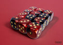 Chessex 16mm d6 Set: Gemini Black-Red w/Gold - CHX26633