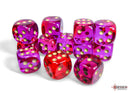 Chessex 16mm d6 Set: Gemini Translucent - Red-Violet w/Gold - CHX26667