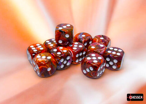 Chessex 16mm d6 Dice Set: Festive - Symphony/white - CHX 27743 (12ct)
