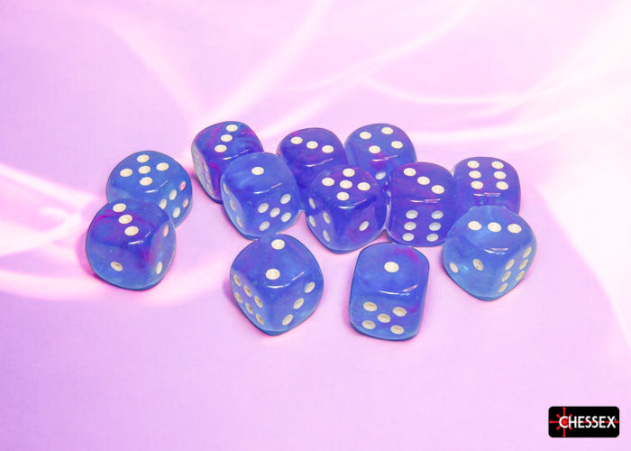 Chessex 16mm d6 Dice Set: Nebula - Aura/white - CHX 27767 (12)