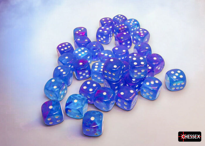 Chessex 12mm d6 Dice Set: Nebula - Aura/white - CHX 27967 (36)