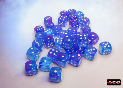 Chessex 12mm d6 Dice Set: Nebula - Aura/white - CHX 27967 (36)
