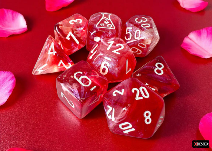 Chessex: Lab Dice - Borealis/Passion with White - 7-Dice Set (CHX30070)