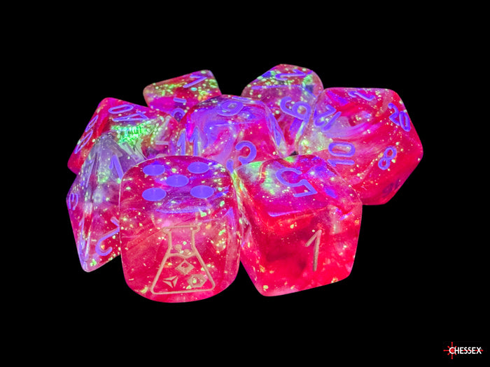 Chessex: Lab Dice - Borealis/Passion with White - 7-Dice Set (CHX30070)