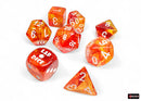 Chessex: Lab Dice - Nebula/Molten with White - 7-Dice Set (CHX30073)