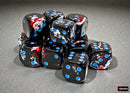 Chessex - 16mm d6 Dice Set: Brush - Dark Side/Blue - CHX24608 (12 dice)