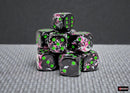 Chessex - 16mm d6 Dice Set: Brush - Paintball/Green - CHX24614 (12 dice)