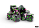 Chessex - 16mm d6 Dice Set: Brush - Paintball/Green - CHX24614 (12 dice)