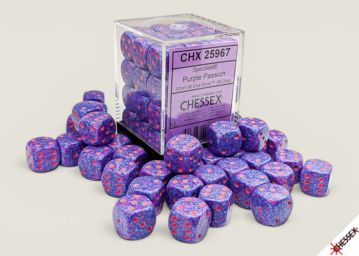 Chessex 12mm d6 Dice Set: Speckled - Purple Passion - CHX 25967 (36)