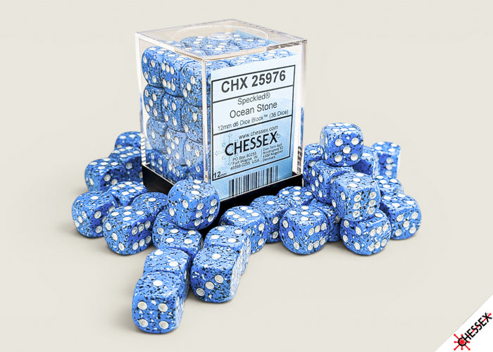 Chessex 12mm d6 Dice Set: Speckled - Ocean Stone - CHX 25976 (36)