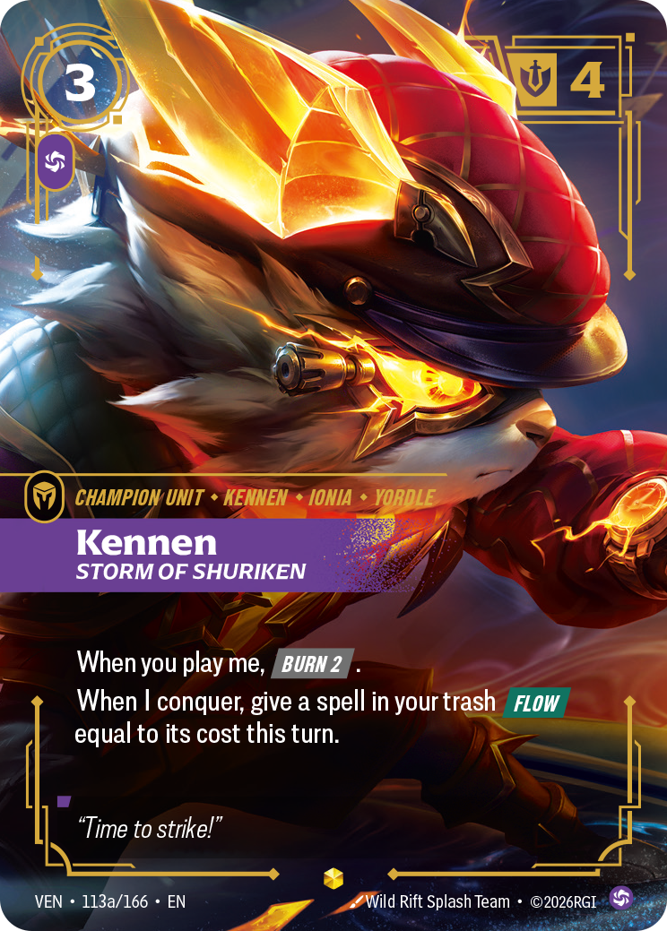front of card Kennen, Storm of Shuriken (Alternate Art) [Vendetta] 113a/166
