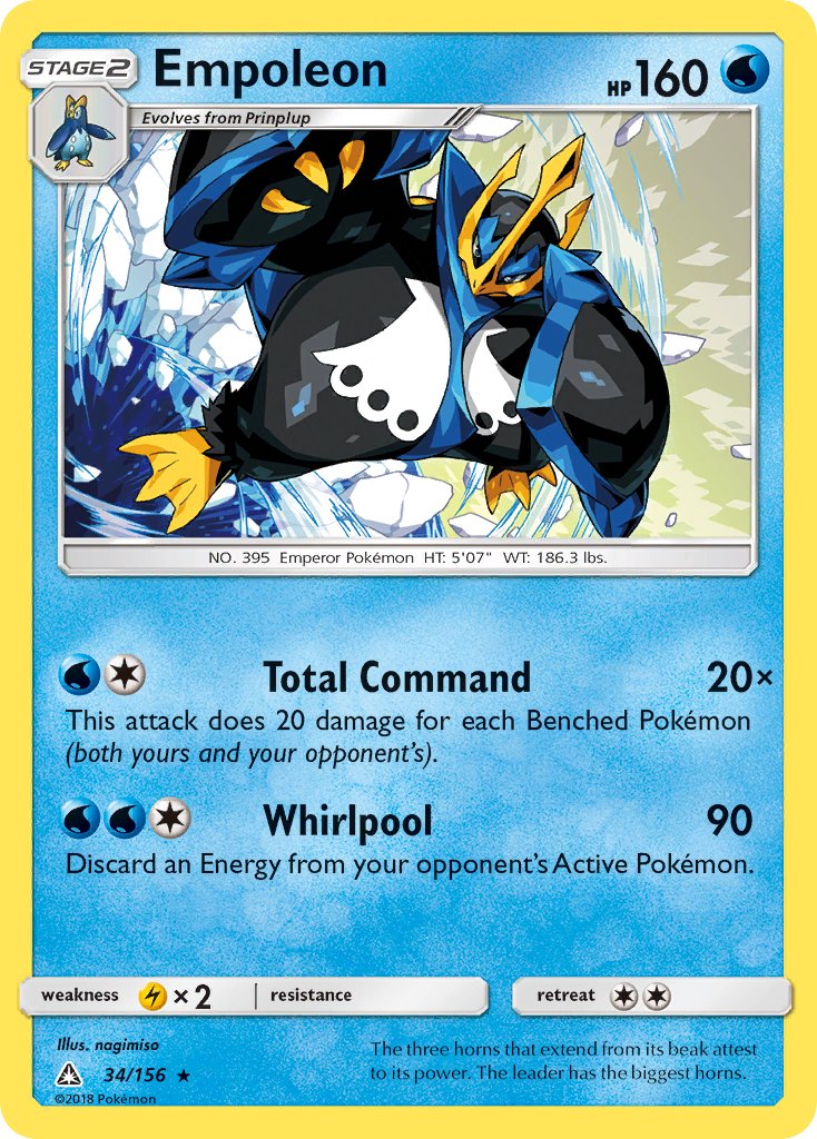 Empoleon (34/156) (Cracked Ice Holo) (Sun & Moon: Ultra Prism) [Theme Deck Exclusive]
