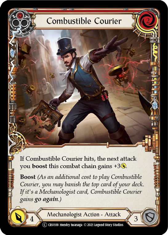 Combustible Courier (Red) [U-CRU109] (Crucible of War Unlimited) Unlimited Rainbow Foil