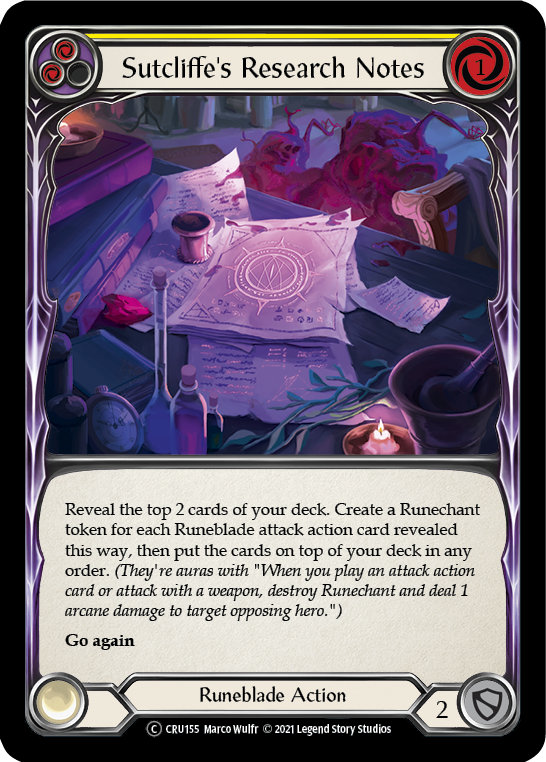Sutcliffe's Research Notes (Yellow) [U-CRU155] (Crucible of War Unlimited) Unlimited Normal
