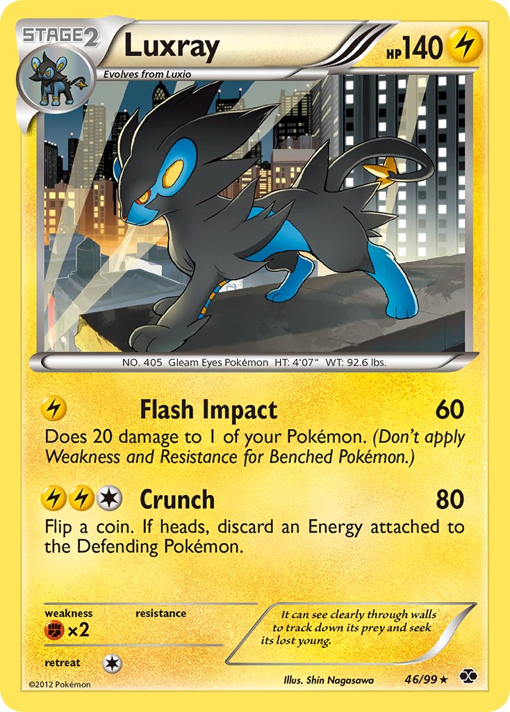 Luxray (46/99) (Cracked Ice Holo) (Blister Exclusive) (Black & White: Next Destinies) [Theme Deck Exclusive]