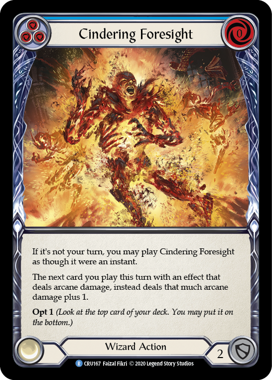 Cindering Foresight (Blue) [CRU167] (Crucible of War) 1st Edition Rainbow Foil