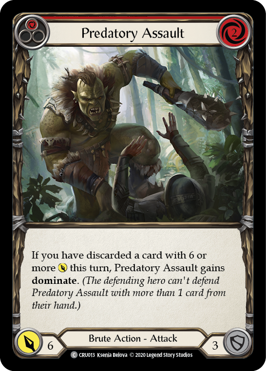 Predatory Assault (Red) [CRU013] (Crucible of War) 1st Edition Normal