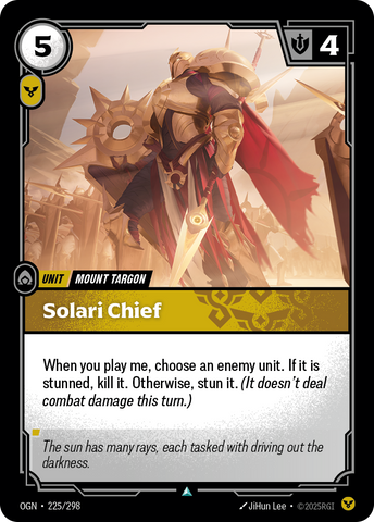 front of card Solari Chief [Origins] #225