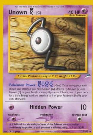 Unown (G) (27/105) [Neo Destiny Unlimited]