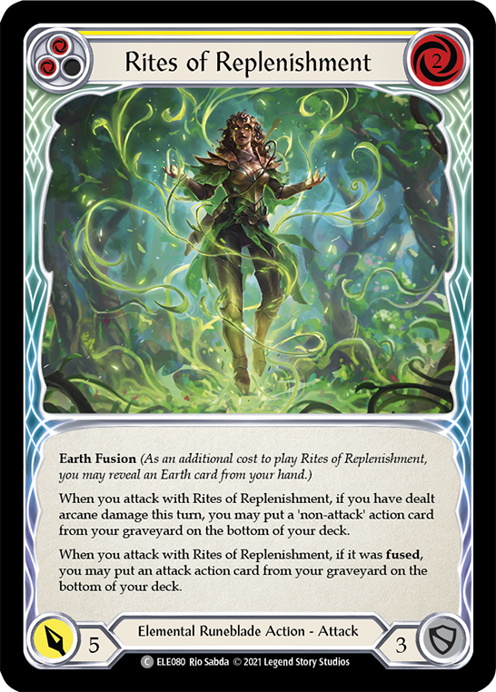 Rites of Replenishment (Yellow) [ELE080] (Tales of Aria) 1st Edition Rainbow Foil