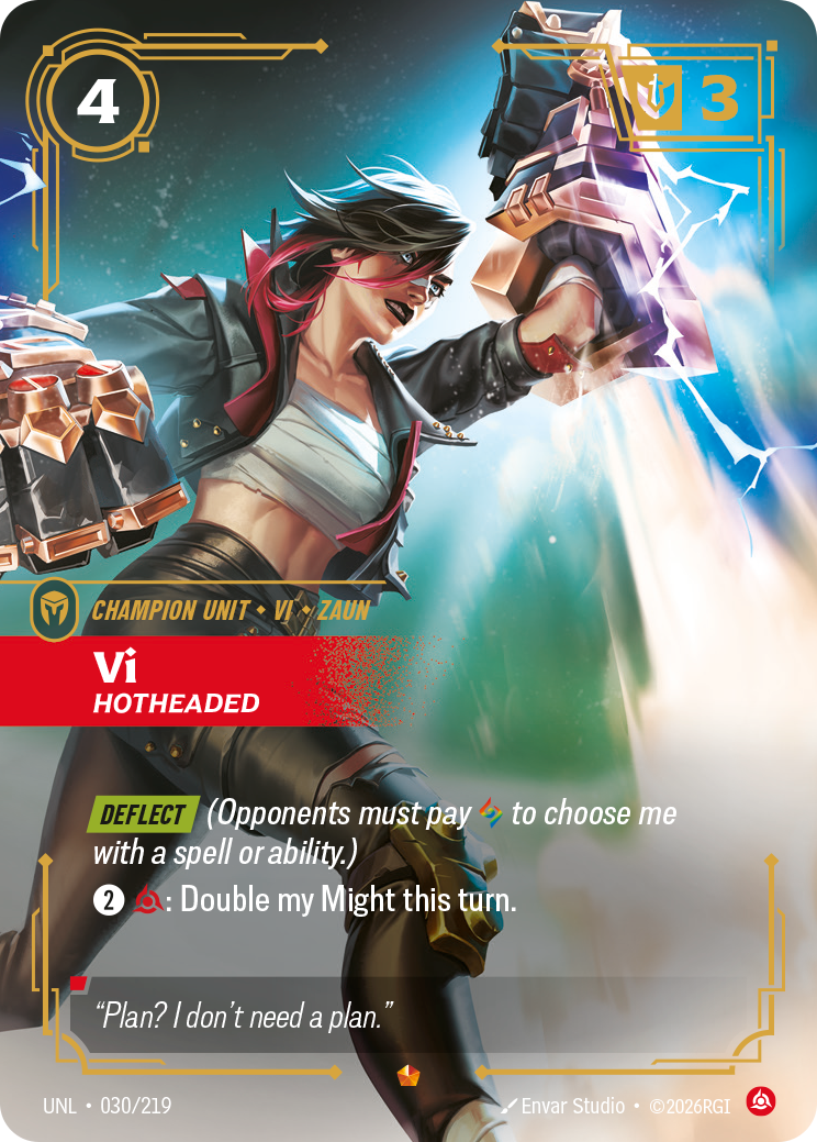 front of card Vi, Hotheaded [Unleashed] 030/219