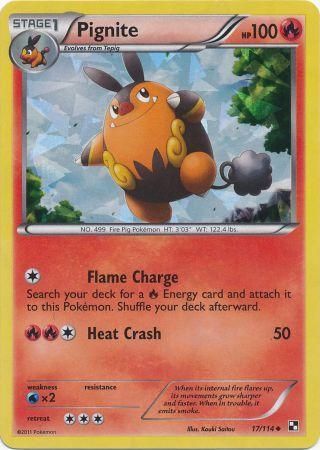 Pignite (17/114) (Cracked Ice Holo) (Black & White: Base Set) [Theme Deck Exclusive]