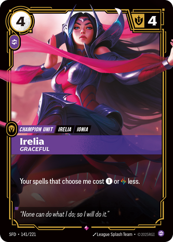 front of card Irelia, Graceful [Spiritforged] 141/221