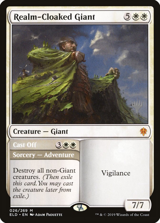 Realm-Cloaked Giant // Cast Off (Promo Pack) [Throne of Eldraine Promo Pack]