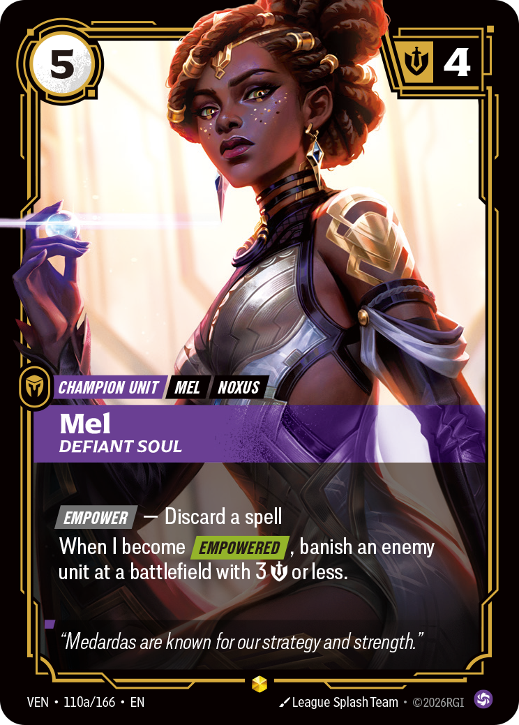 front of card Mel, Defiant Soul (Alternate Art) [Vendetta] 110a/166