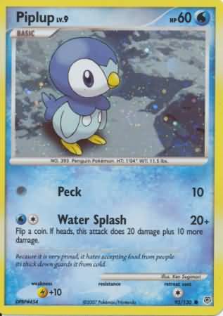 Piplup (93/130) (Cosmos Holo) (Diamond & Pearl: Base Set) [Theme Deck Exclusive]